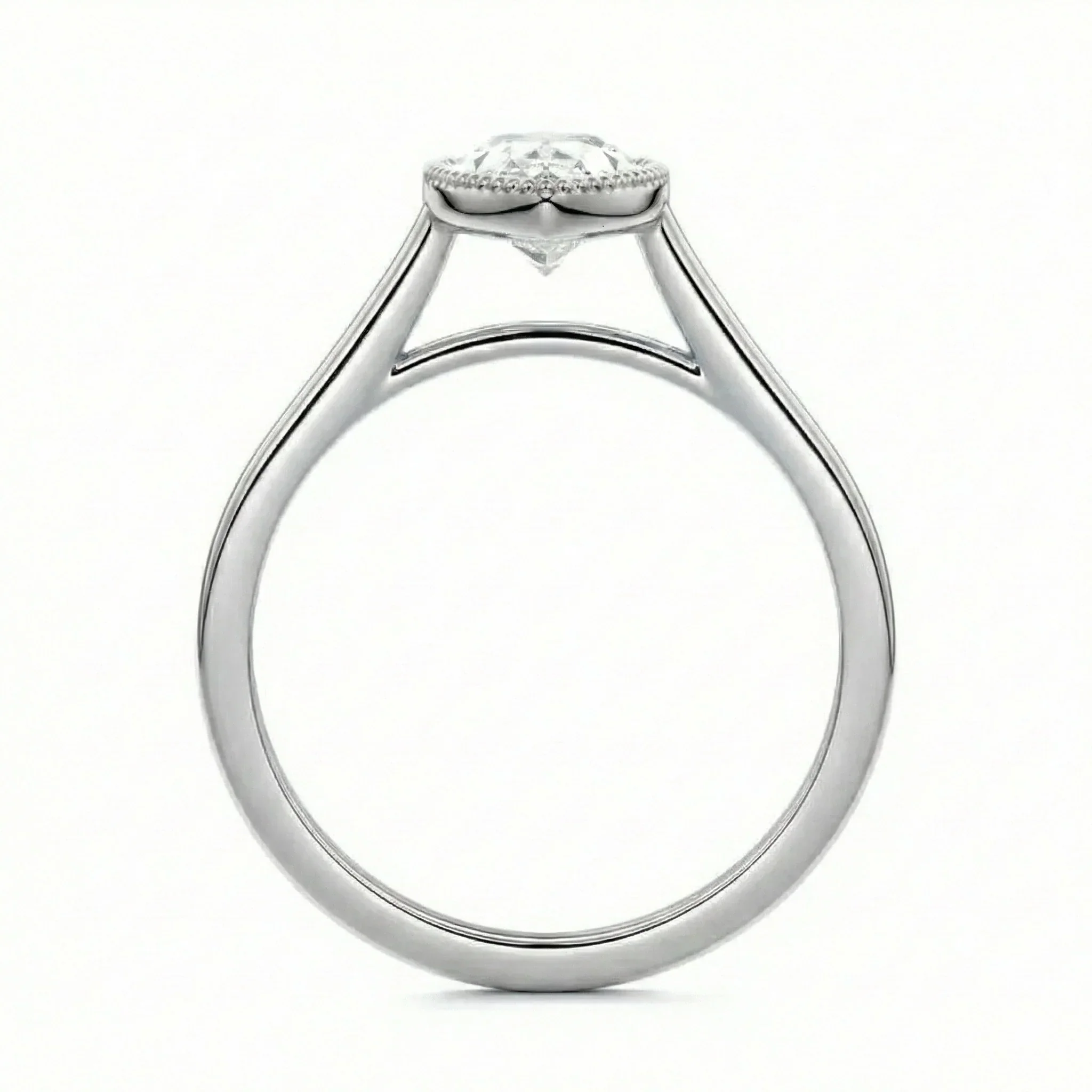 The Milgrain Pear – Vintage Bezel Tube Ring - Image 5
