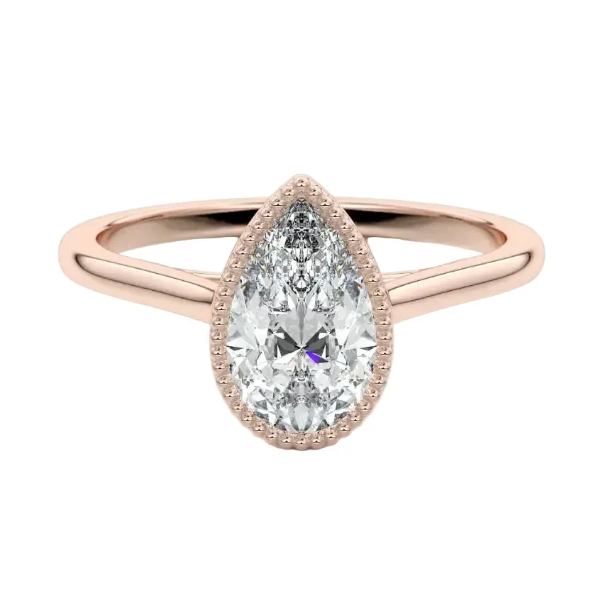 The Milgrain Pear – Vintage Bezel Tube Ring - Image 6