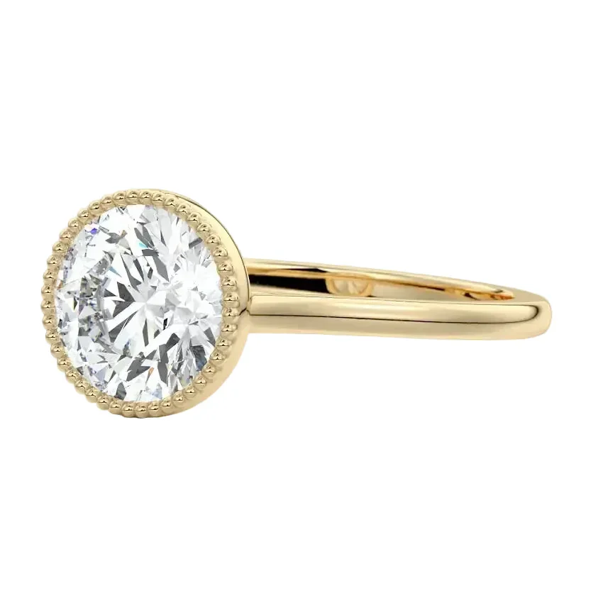 The Milgrain Round – Vintage Bezel Tube Ring - Image 3