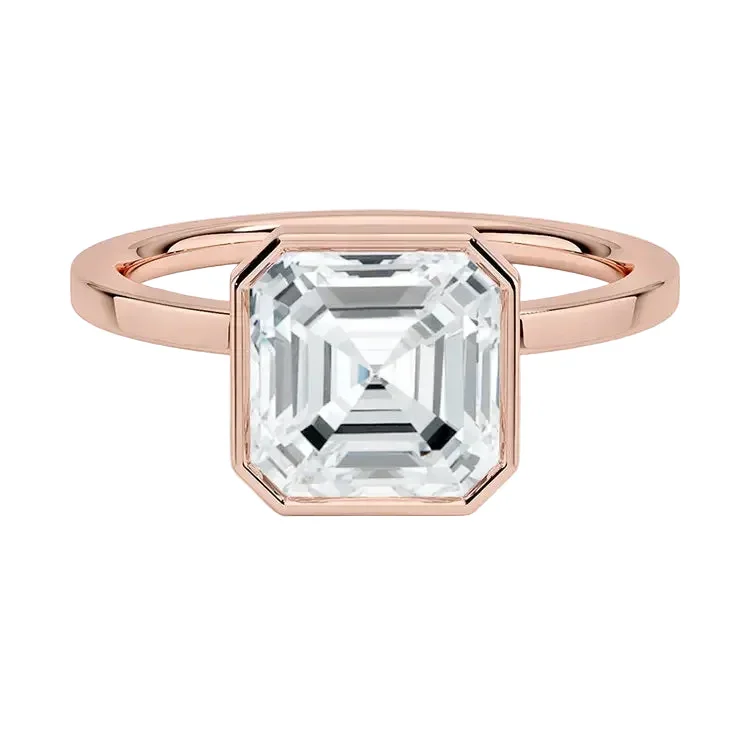 The Modern Asscher – Bezel Set Moissanite Ring - Image 3