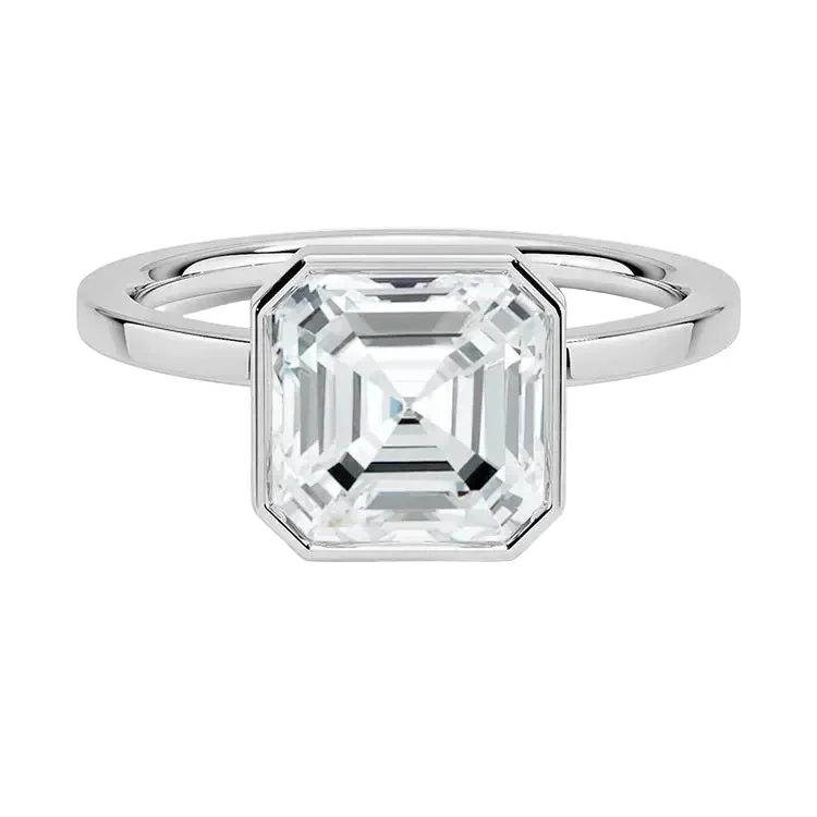 The Modern Asscher – Bezel Set Moissanite Ring - Image 5