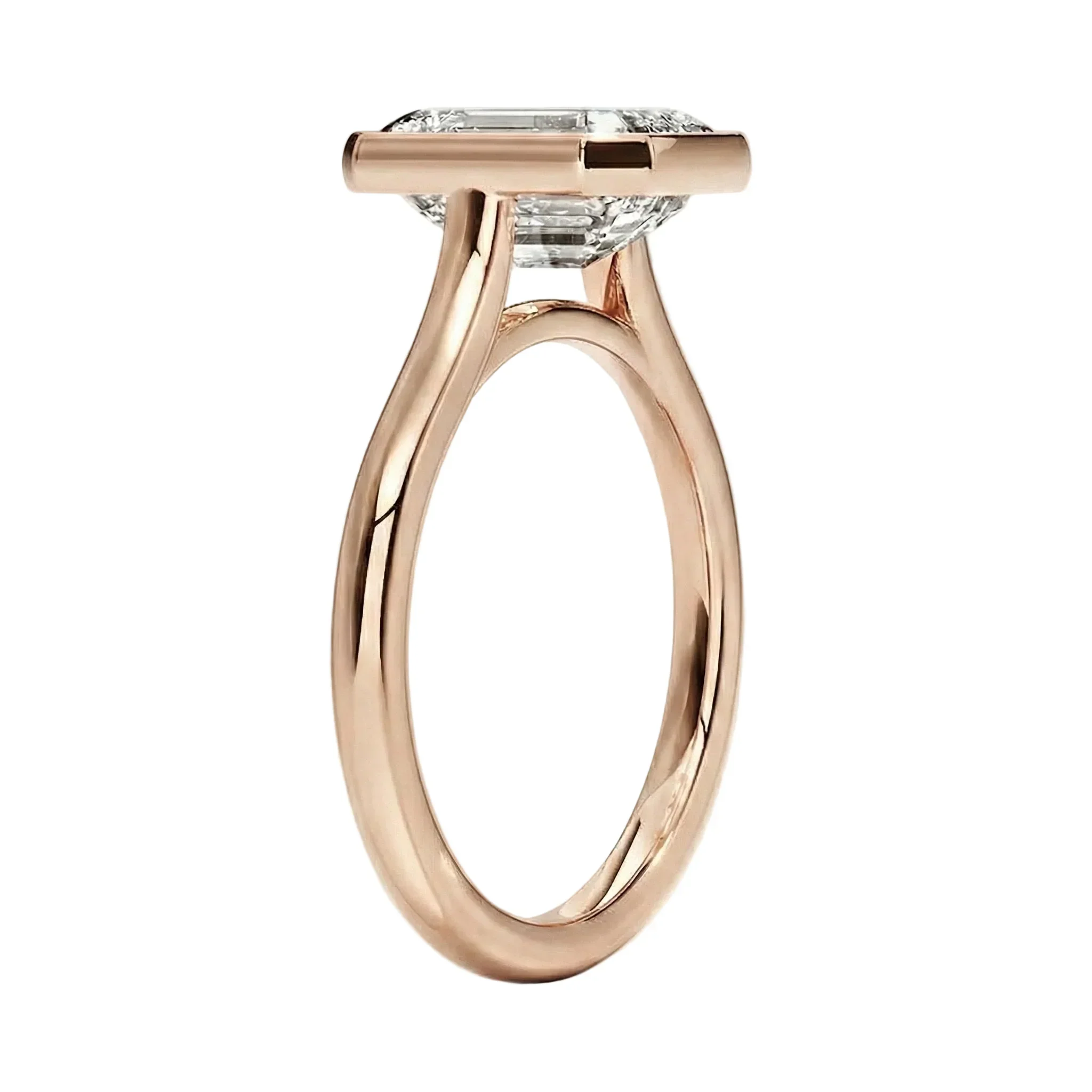 The Modern Emerald – Bezel Set Round Band Ring - Image 5