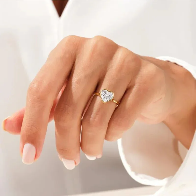 The Modern Heart – Bezel Set Tube Ring - Image 10