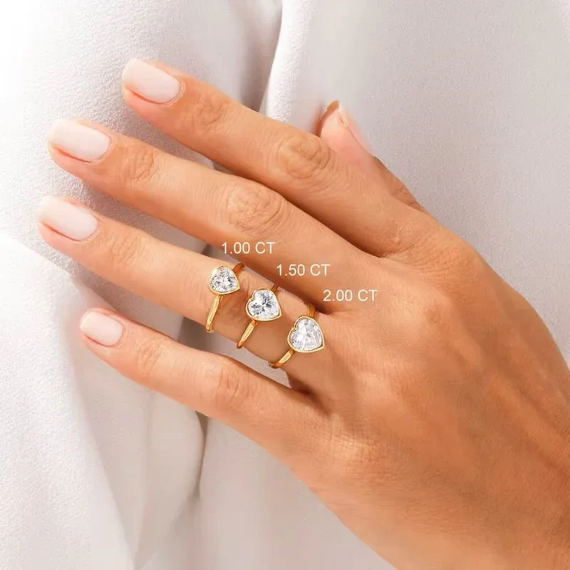 The Modern Heart – Bezel Set Tube Ring - Image 11