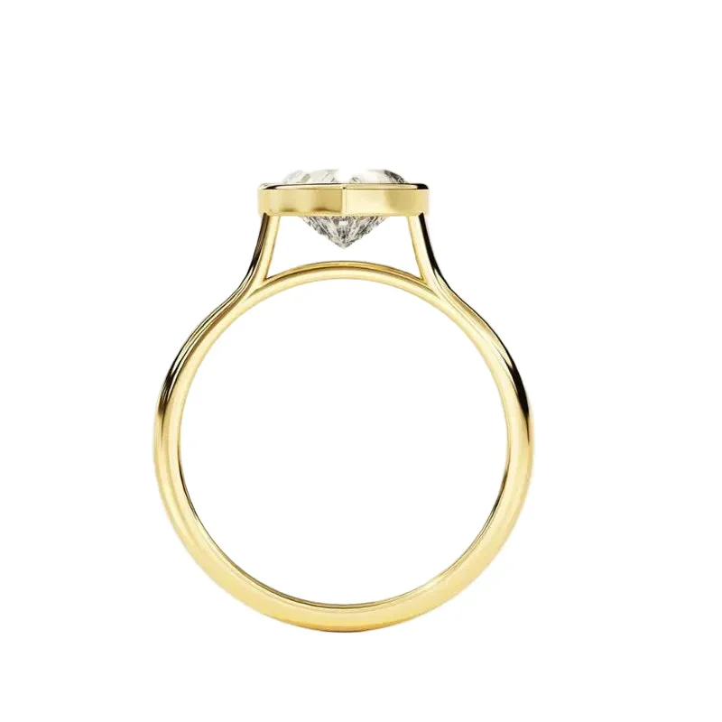 The Modern Heart – Bezel Set Tube Ring - Image 3