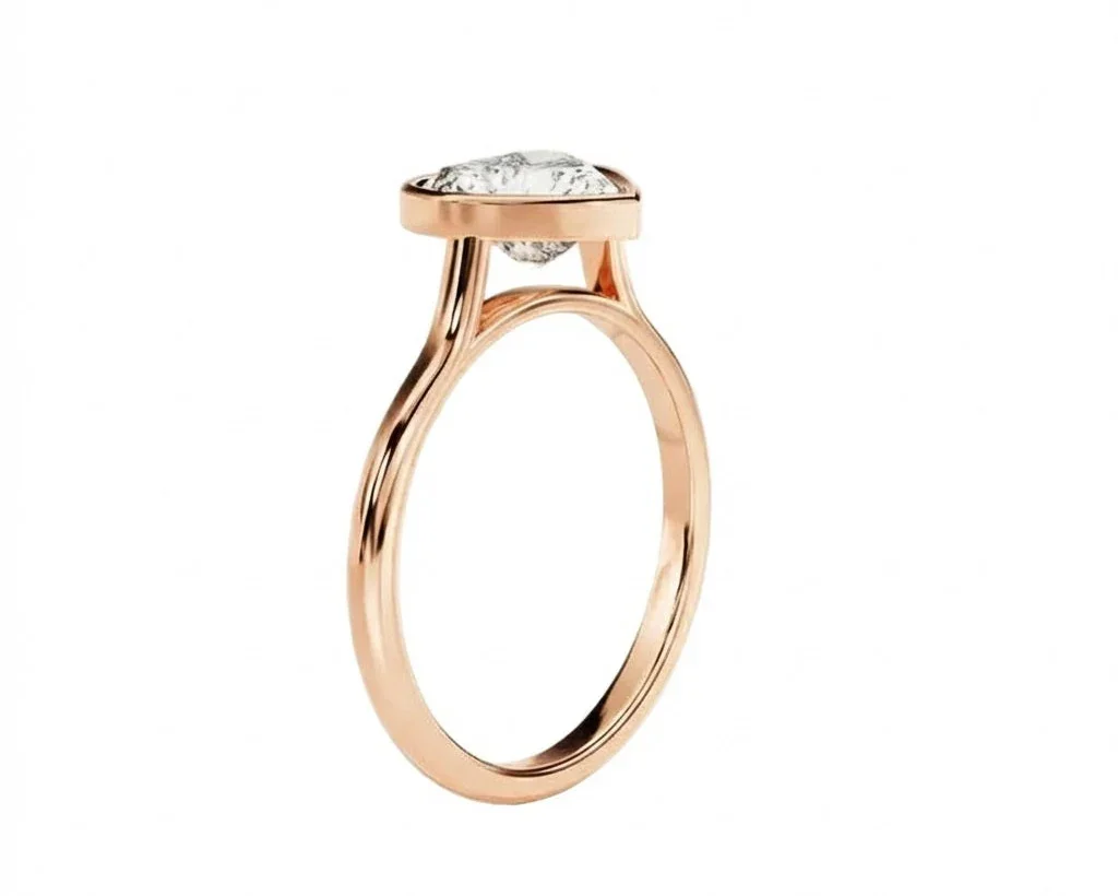 The Modern Heart – Bezel Set Tube Ring - Image 5