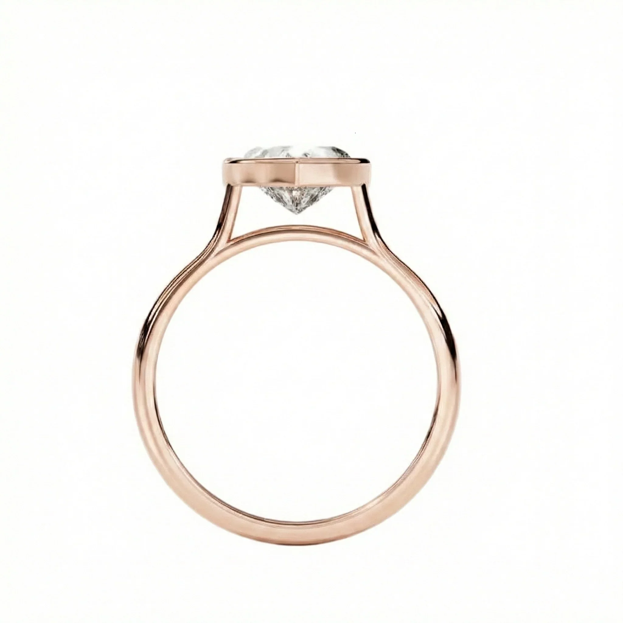 The Modern Heart – Bezel Set Tube Ring - Image 6