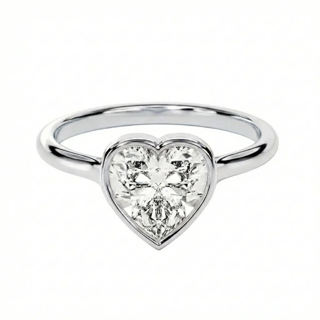 The Modern Heart – Bezel Set Tube Ring - Image 7