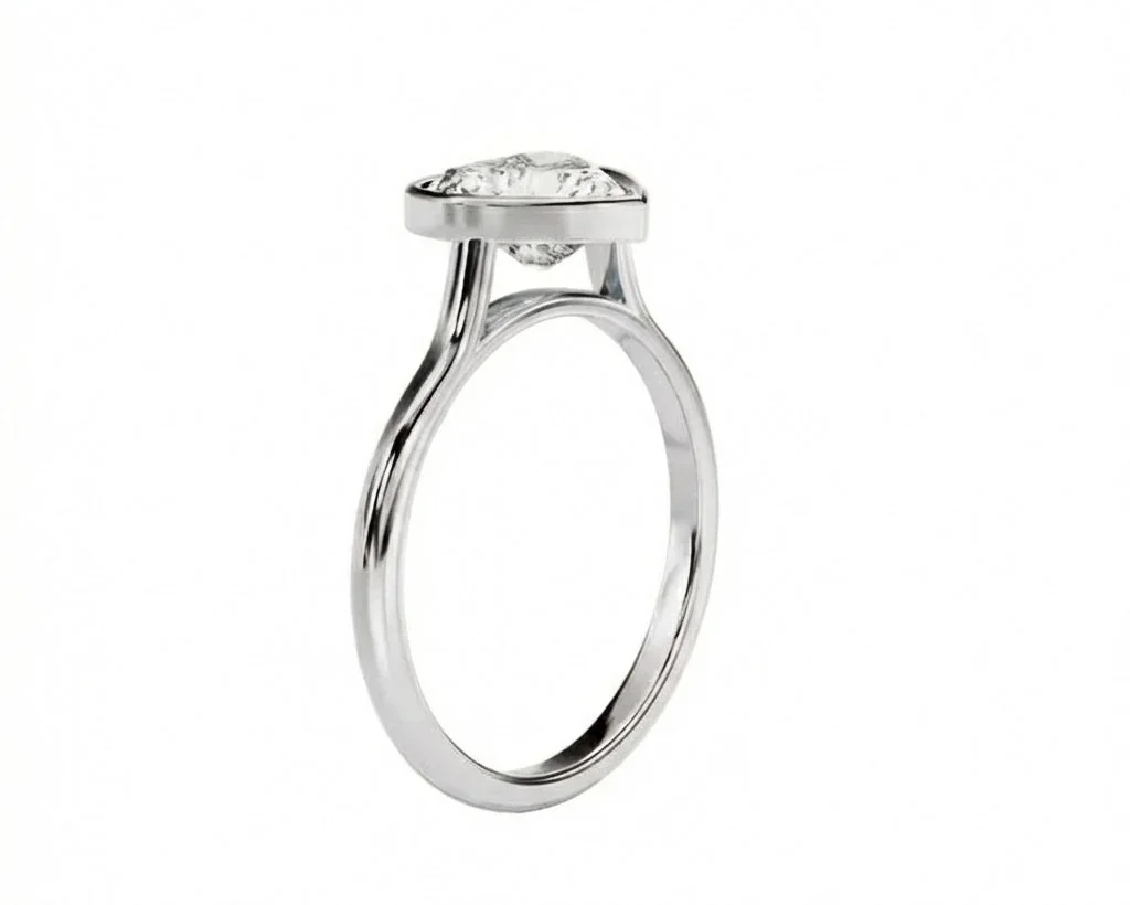 The Modern Heart – Bezel Set Tube Ring - Image 8