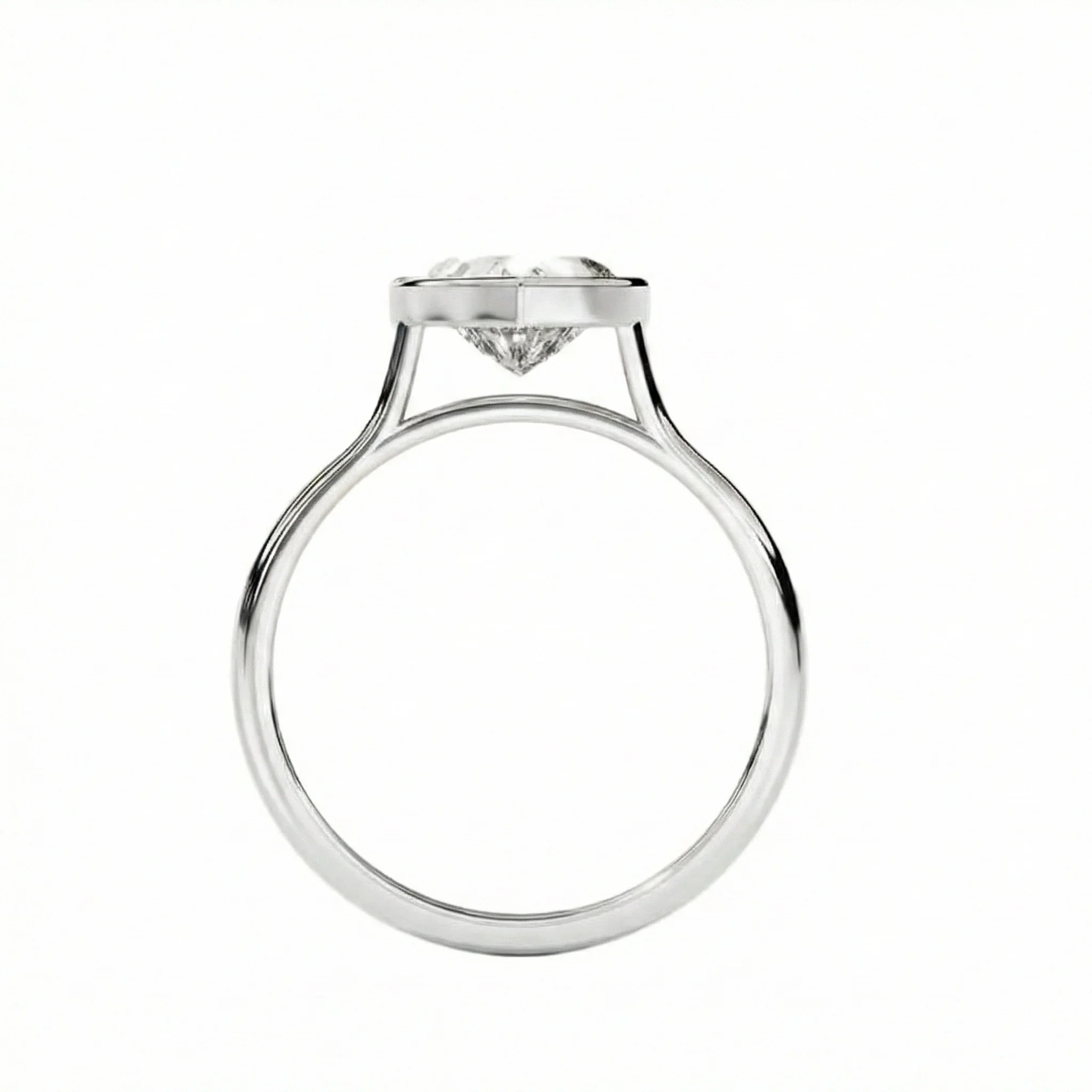 The Modern Heart – Bezel Set Tube Ring - Image 9