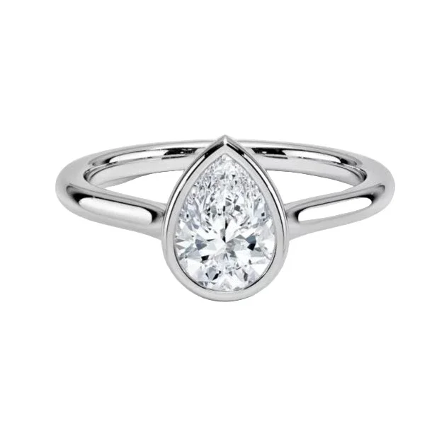 The Modern Pear – Bezel Set Tube Ring - Image 3