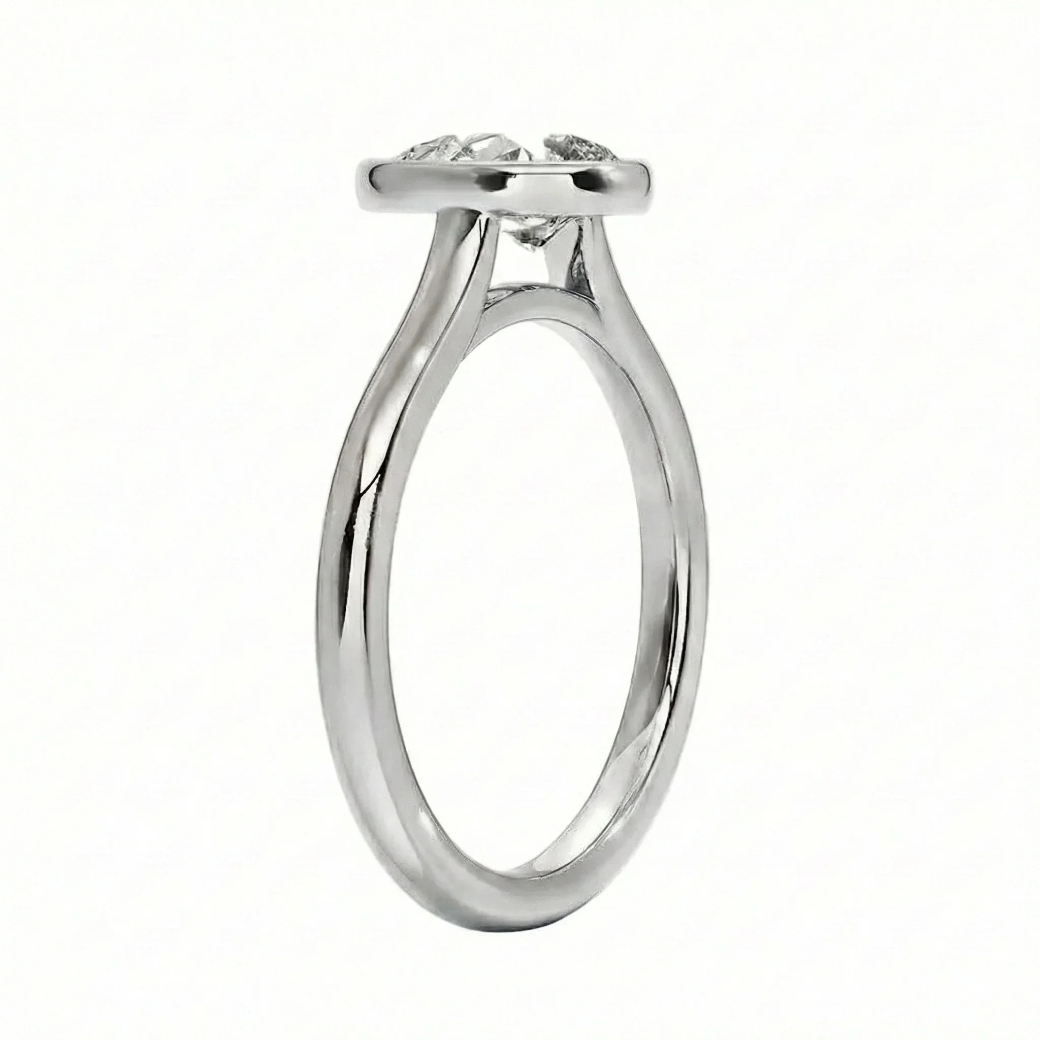 The Modern Pear – Bezel Set Tube Ring - Image 4
