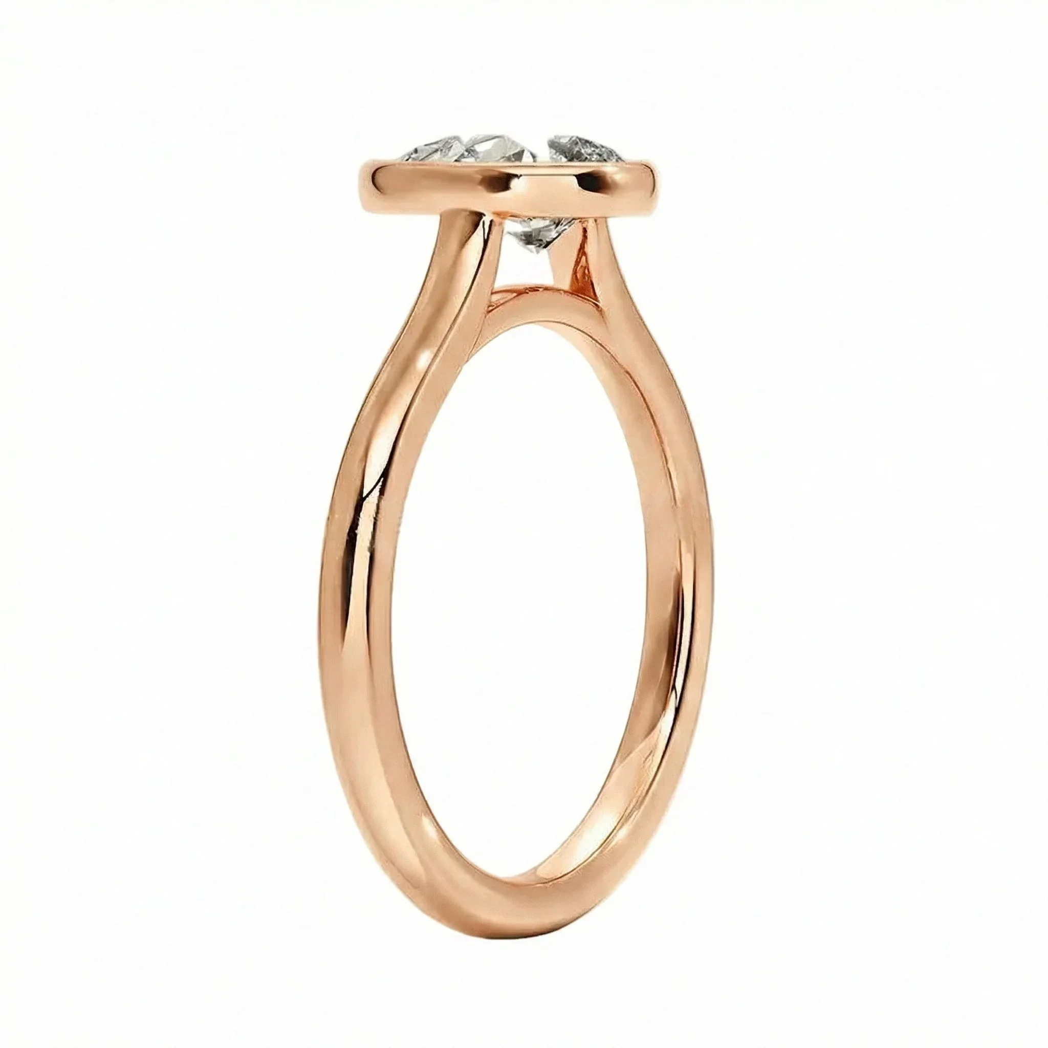 The Modern Pear – Bezel Set Tube Ring - Image 6