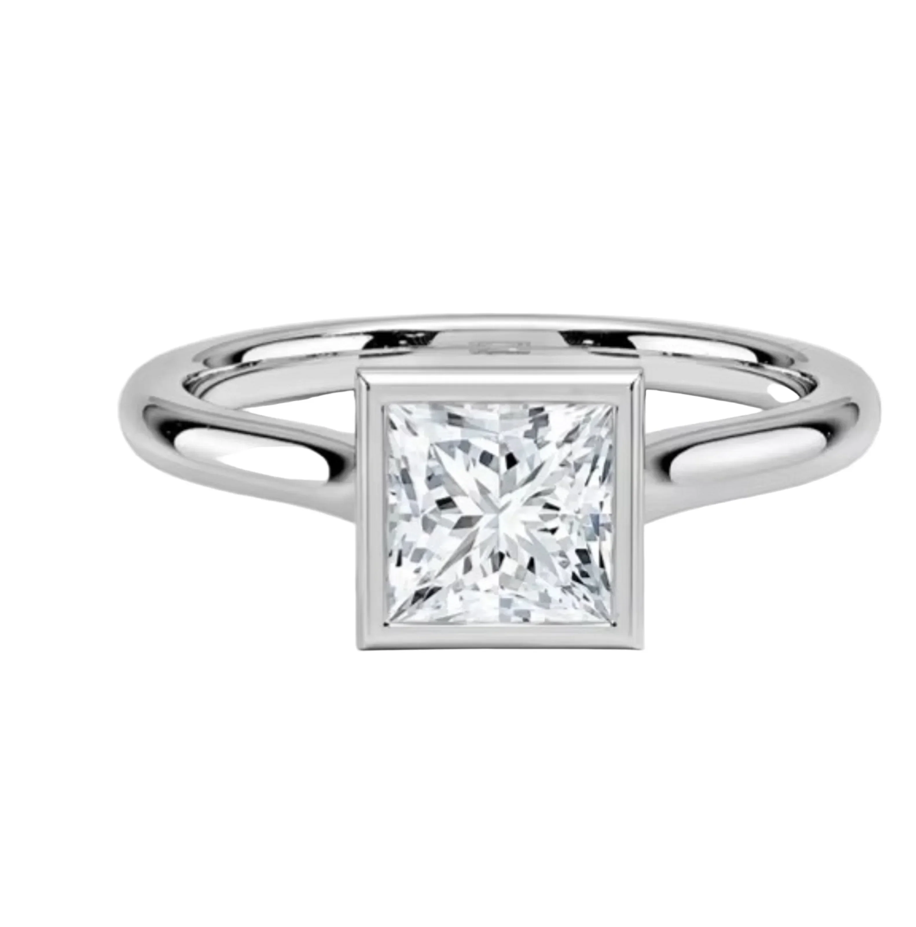 The Modern Princess – Bezel Set Tube Ring - Image 4