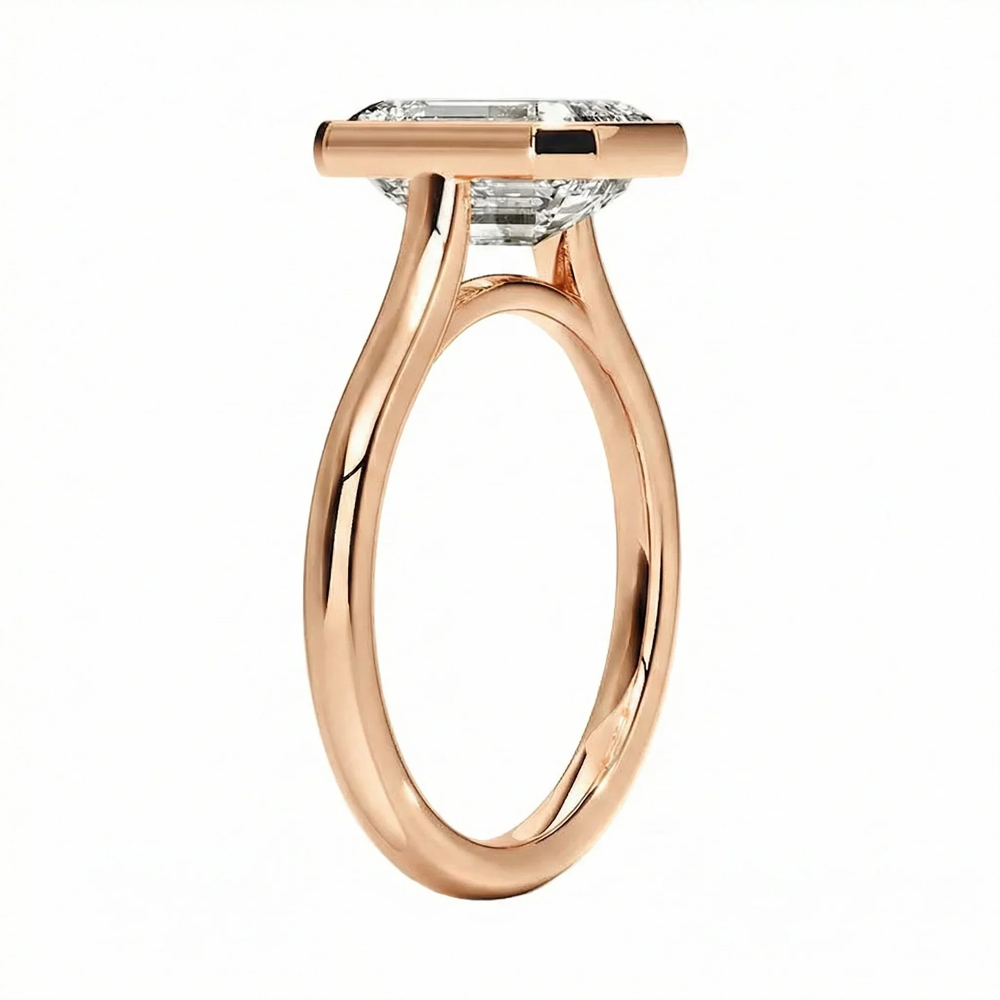 The Modern Princess – Bezel Set Tube Ring - Image 7