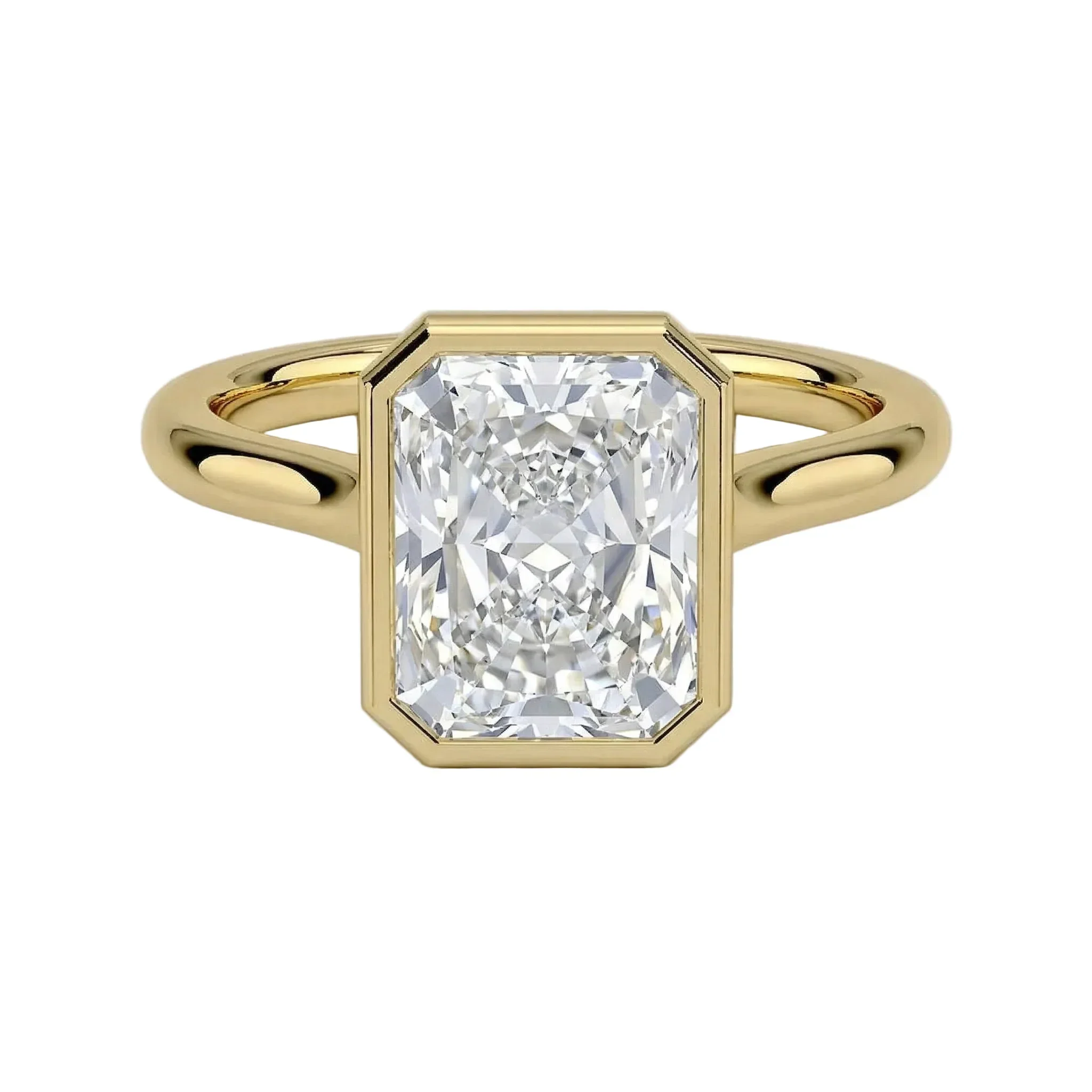 The Modern Radiant – Bezel Set Round Band Ring