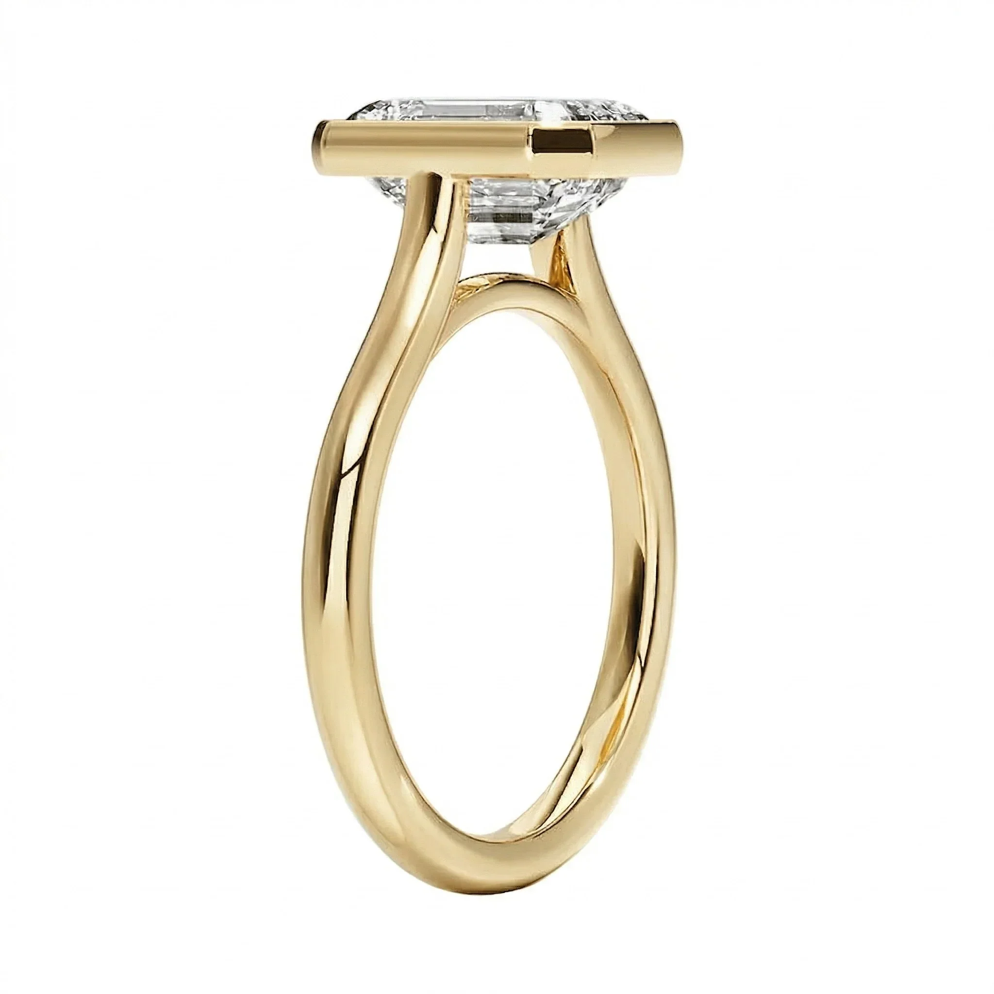 The Modern Radiant – Bezel Set Round Band Ring - Image 2