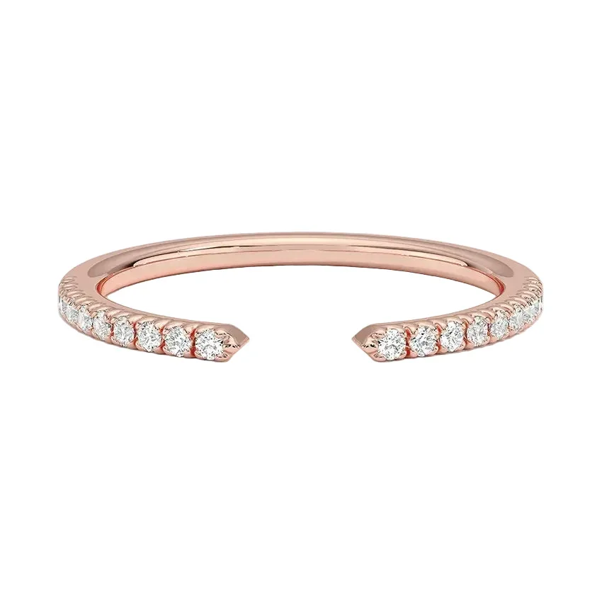 The Open Cuff Pavé Band – Gap Stacking Ring - Image 3