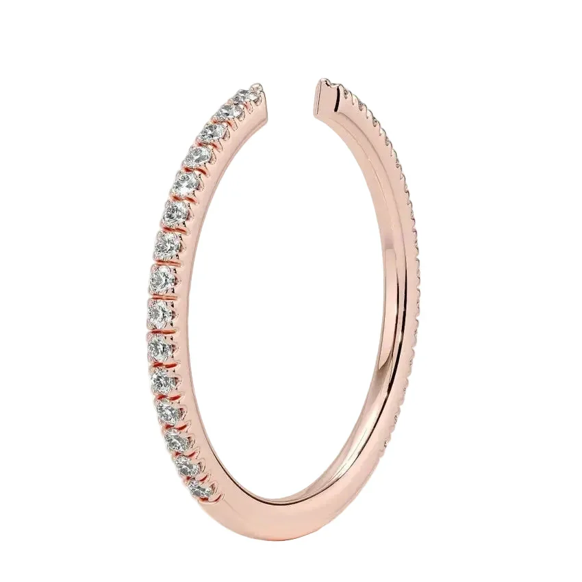 The Open Cuff Pavé Band – Gap Stacking Ring - Image 4