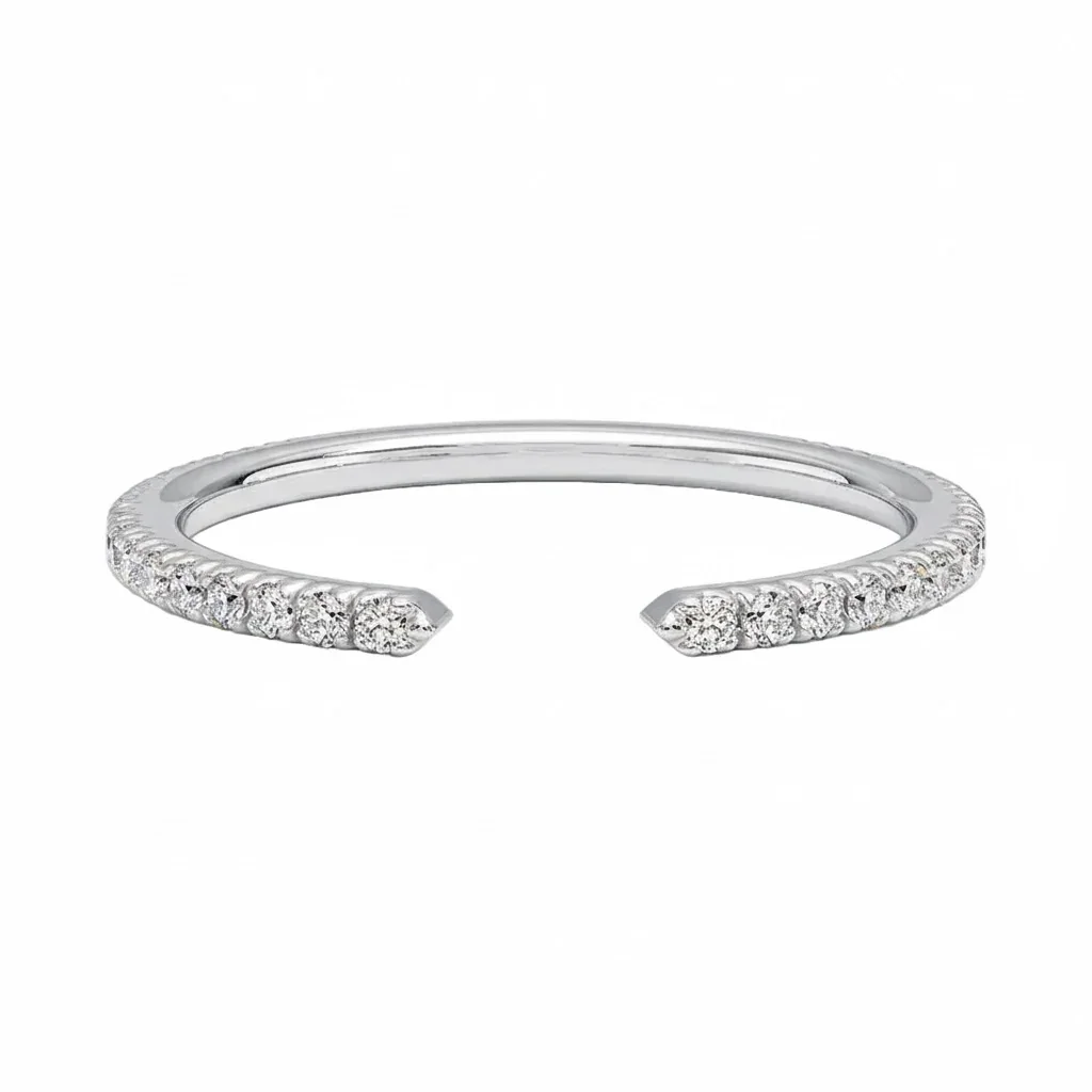 The Open Cuff Pavé Band – Gap Stacking Ring - Image 5