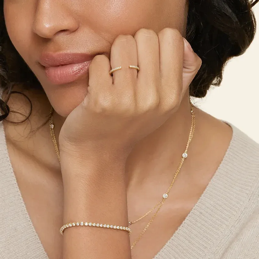 The Open Cuff Pavé Band – Gap Stacking Ring - Image 7