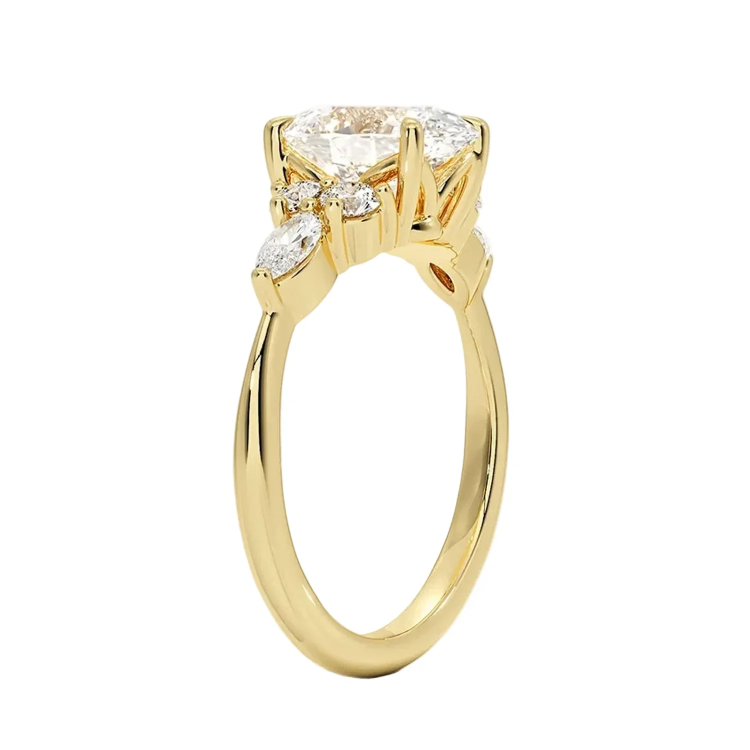 The Oval Celestial Cluster – Grand Marquise Brilliant Ring - Image 2