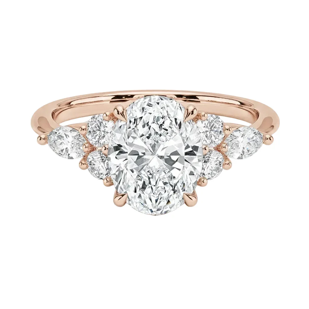 The Oval Celestial Cluster – Grand Marquise Brilliant Ring - Image 4