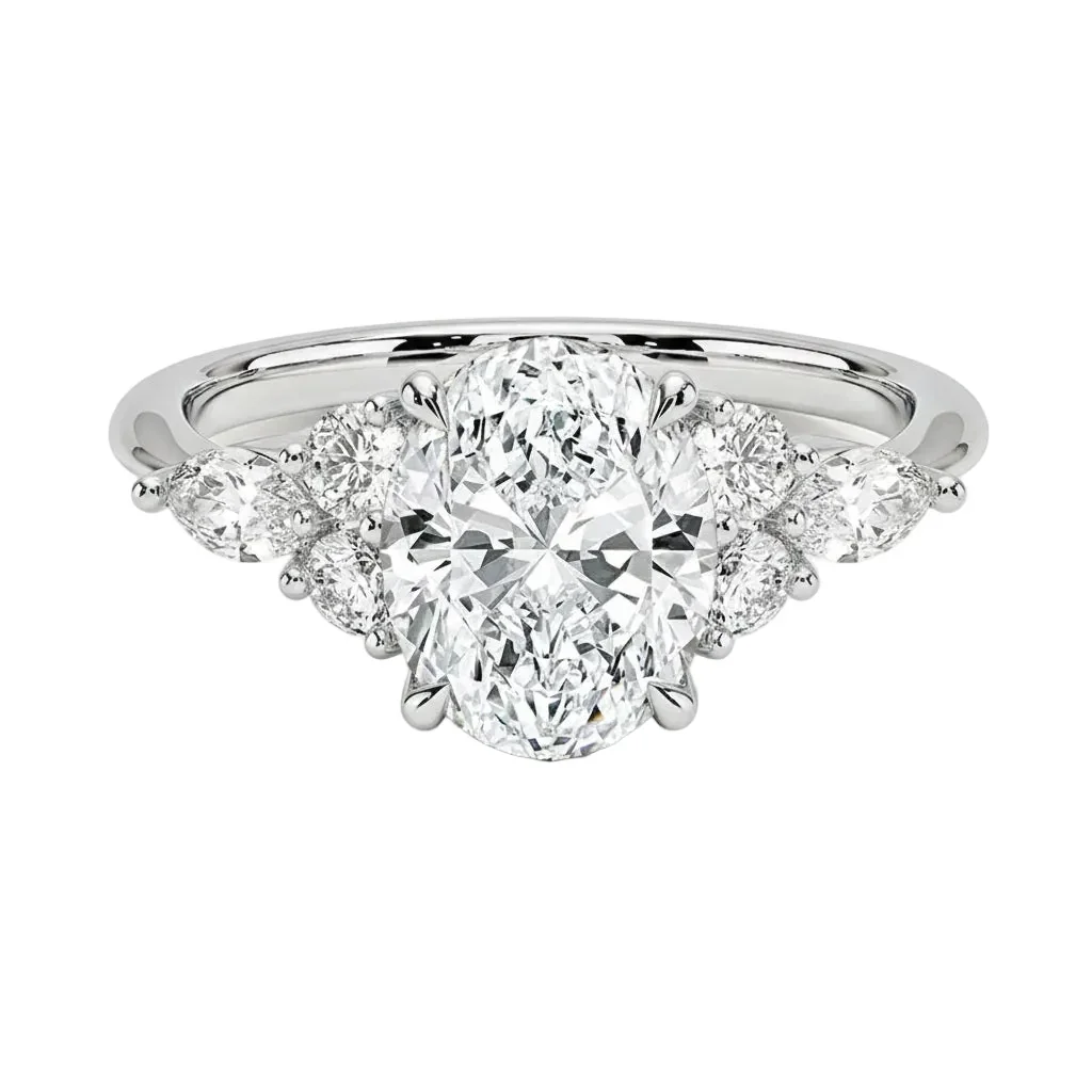 The Oval Celestial Cluster – Grand Marquise Brilliant Ring - Image 7