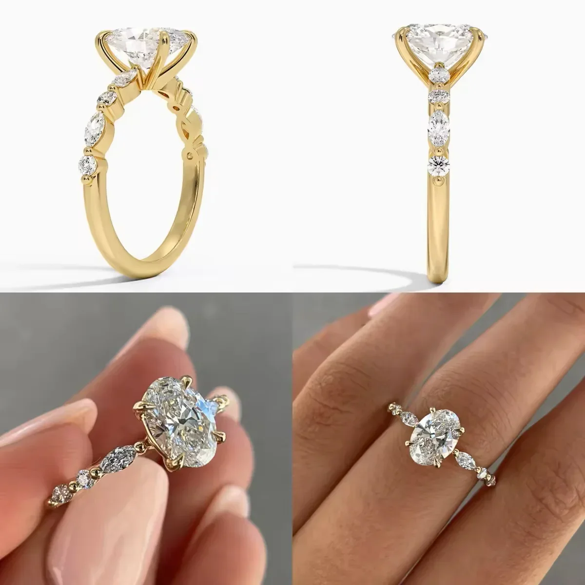 The Oval Constellation – Floating Marquise Brilliant Ring - Image 10