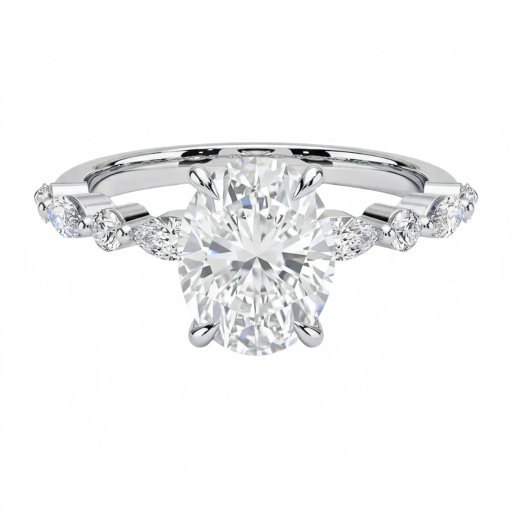 The Oval Constellation – Floating Marquise Brilliant Ring - Image 4