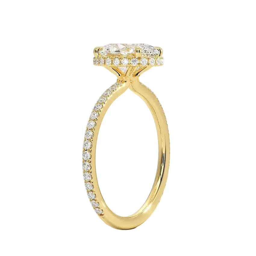 The Oval Double Hidden Brilliance – Encrusted Claw Pavé Ring - Image 2