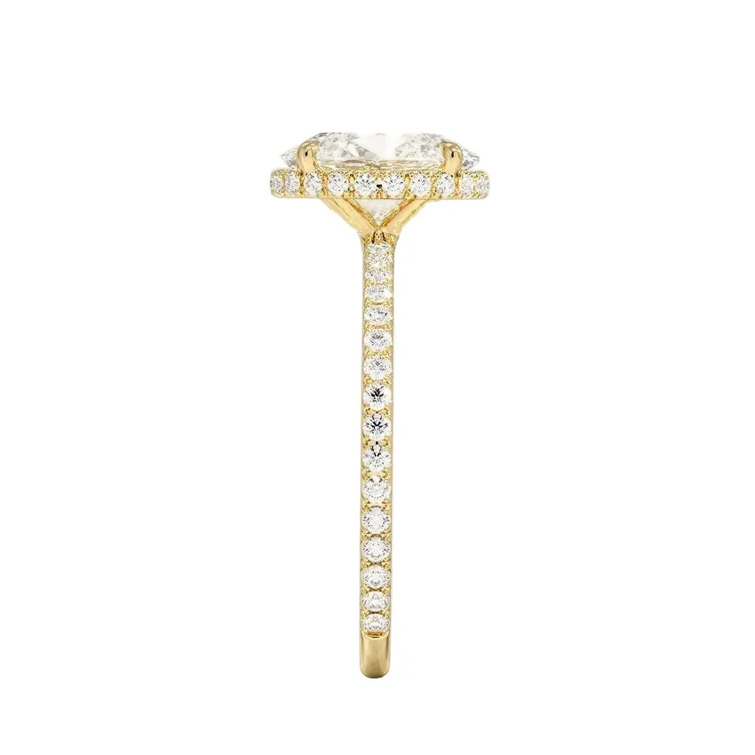 The Oval Double Hidden Brilliance – Encrusted Claw Pavé Ring - Image 3