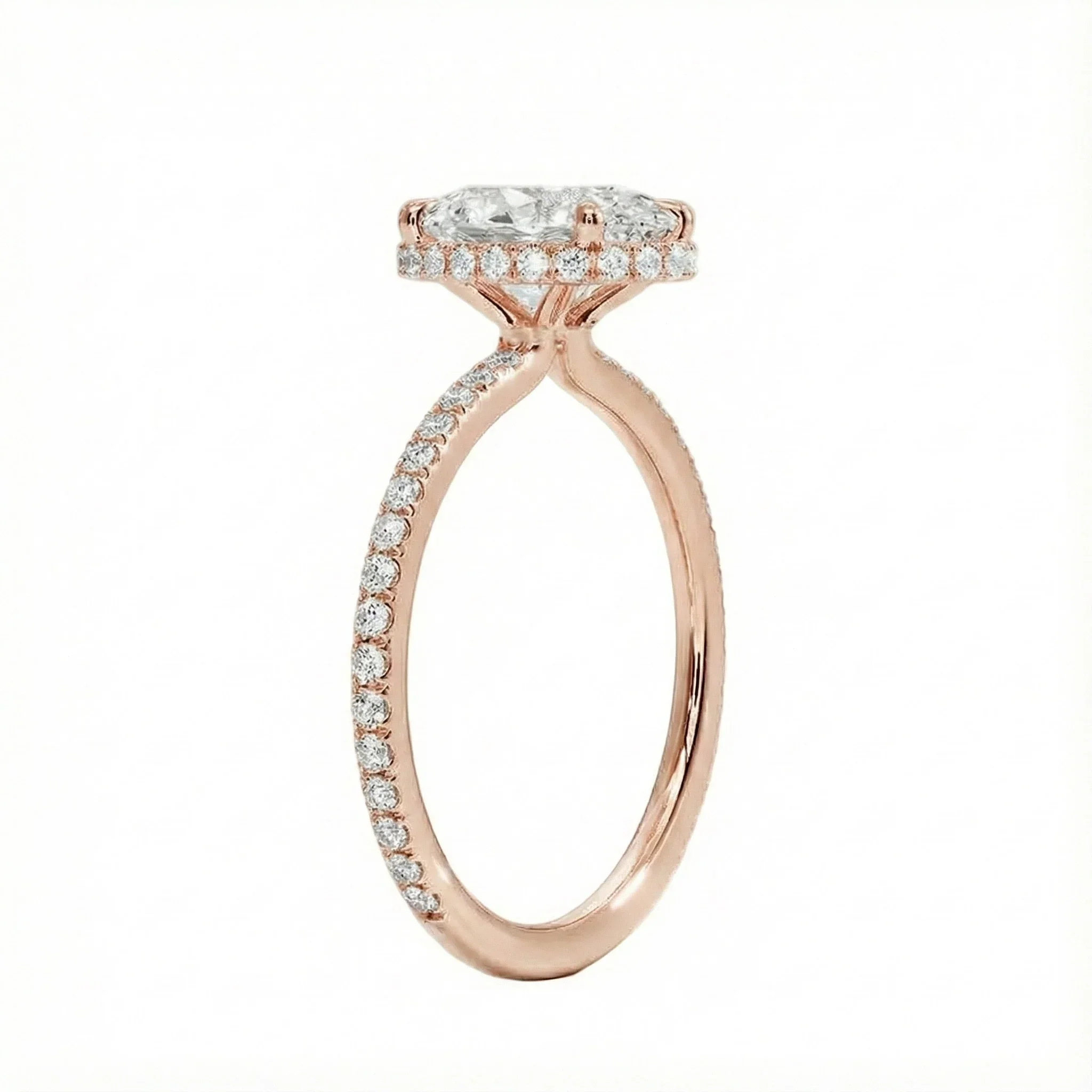 The Oval Double Hidden Brilliance – Encrusted Claw Pavé Ring - Image 5