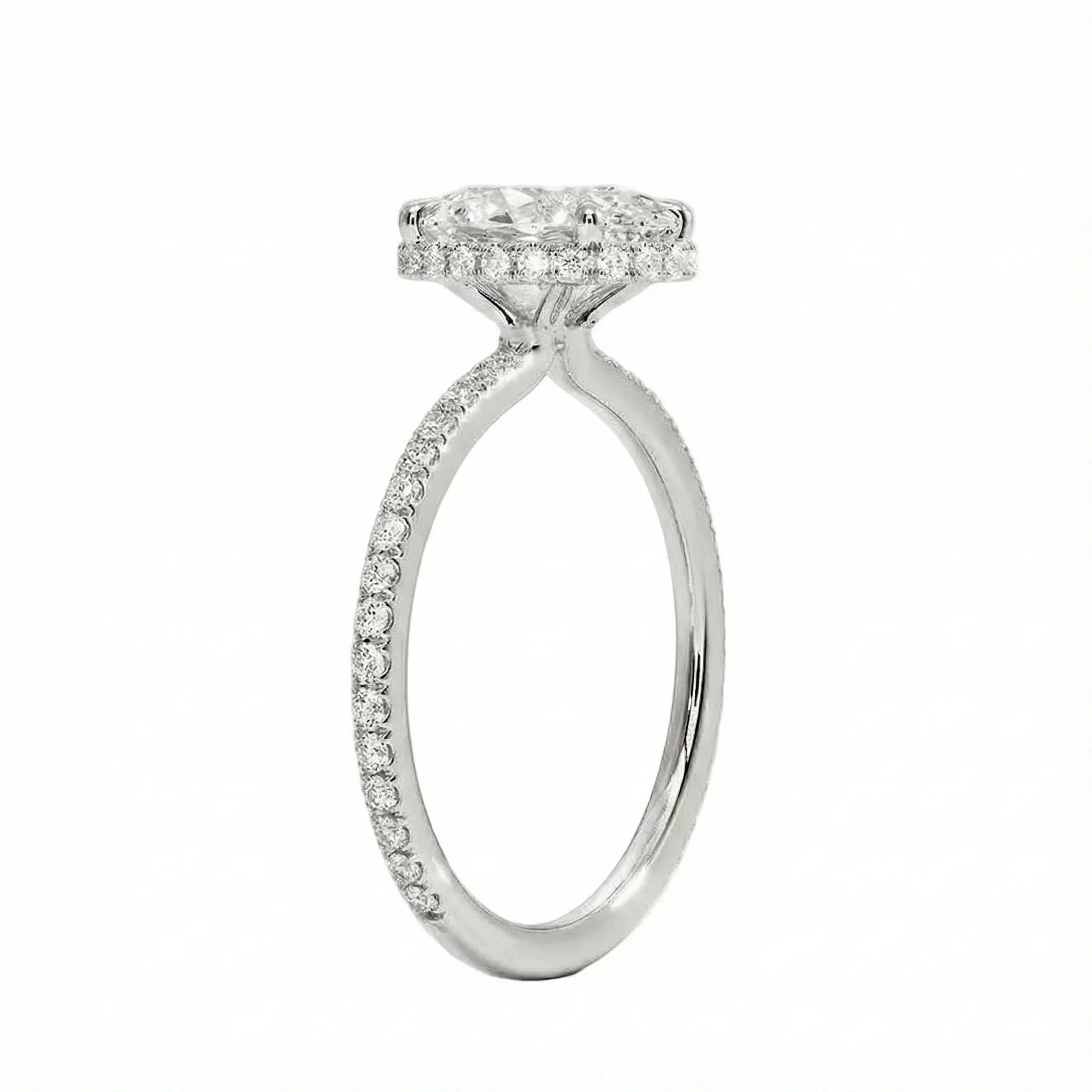 The Oval Double Hidden Brilliance – Encrusted Claw Pavé Ring - Image 8