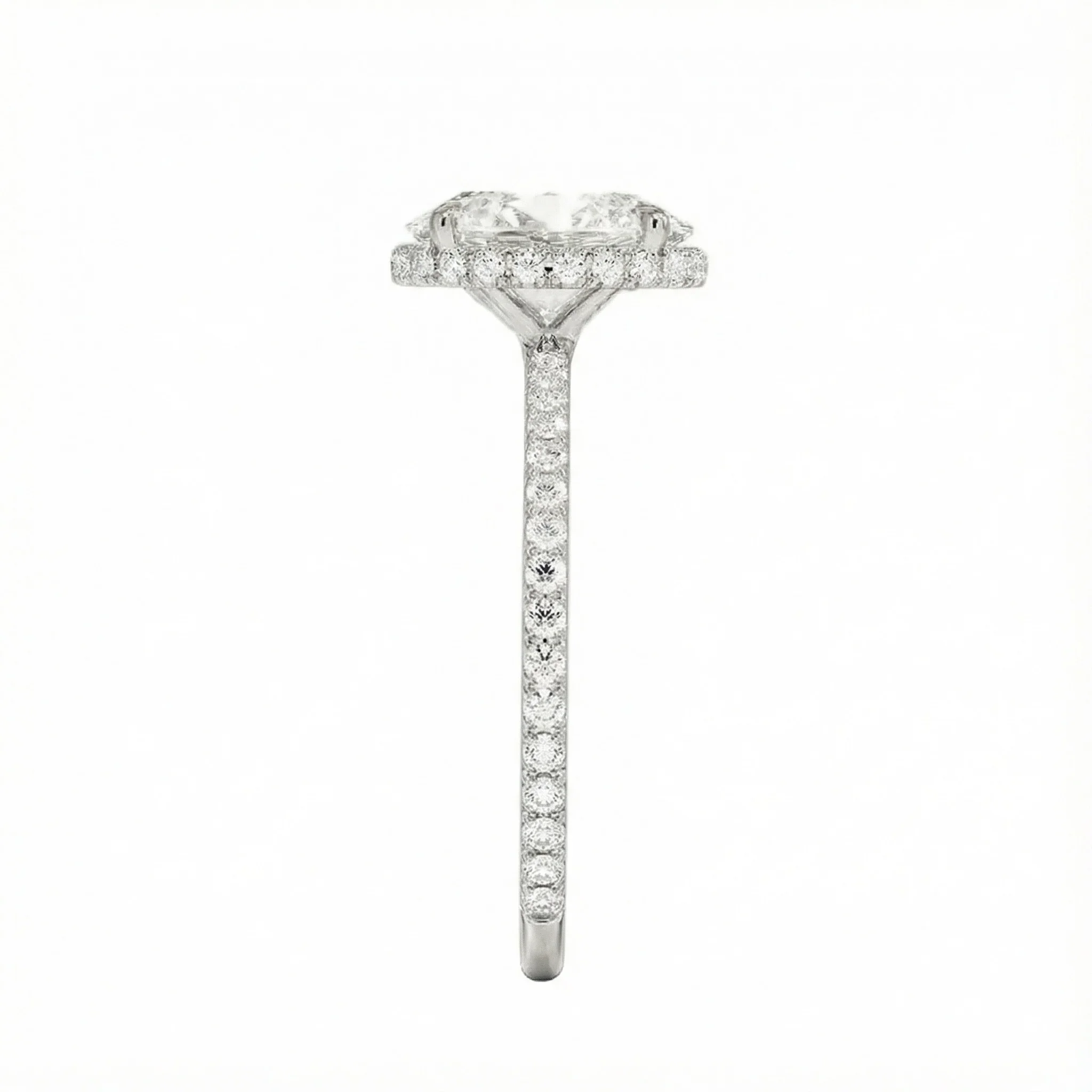 The Oval Double Hidden Brilliance – Encrusted Claw Pavé Ring - Image 9