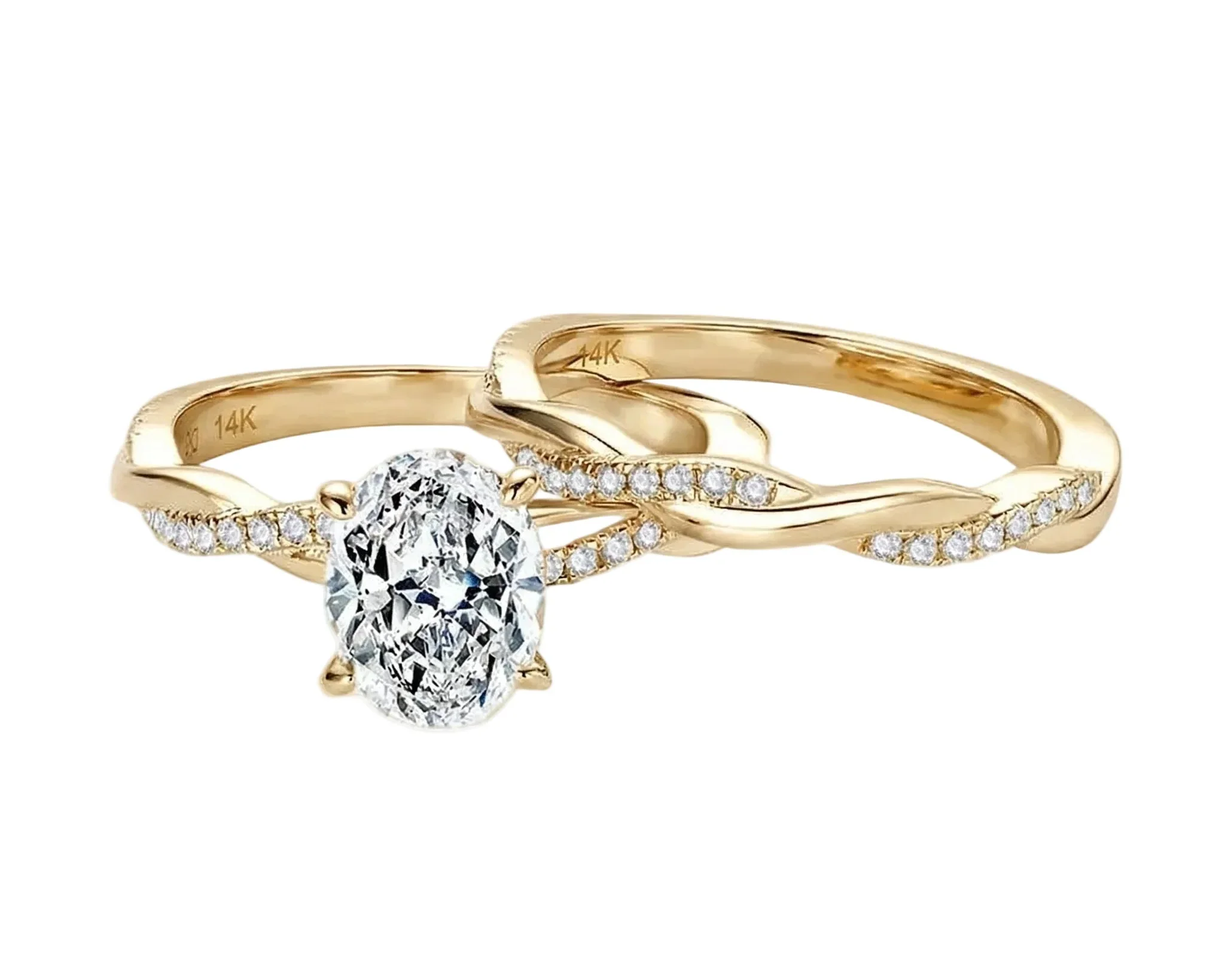 The Oval Duo Infinity – Intertwined Brilliance Bridal Set