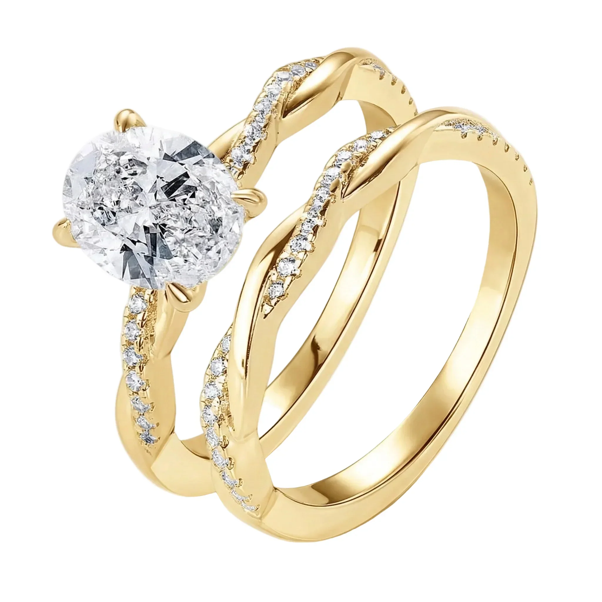 The Oval Duo Infinity – Intertwined Brilliance Bridal Set - Image 2
