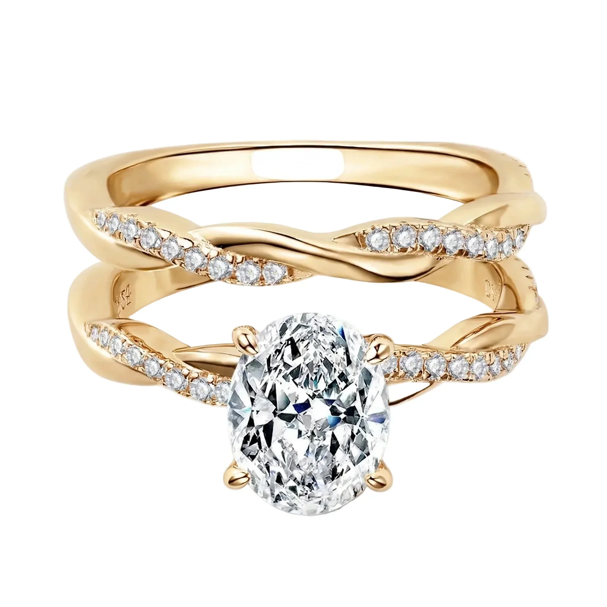 The Oval Duo Infinity – Intertwined Brilliance Bridal Set - Image 3