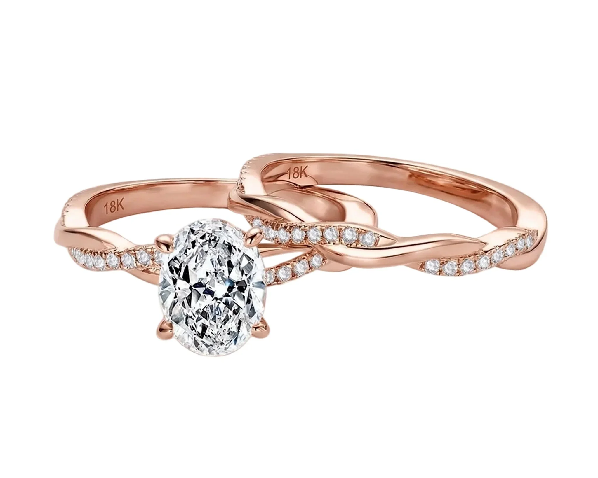 The Oval Duo Infinity – Intertwined Brilliance Bridal Set - Image 4