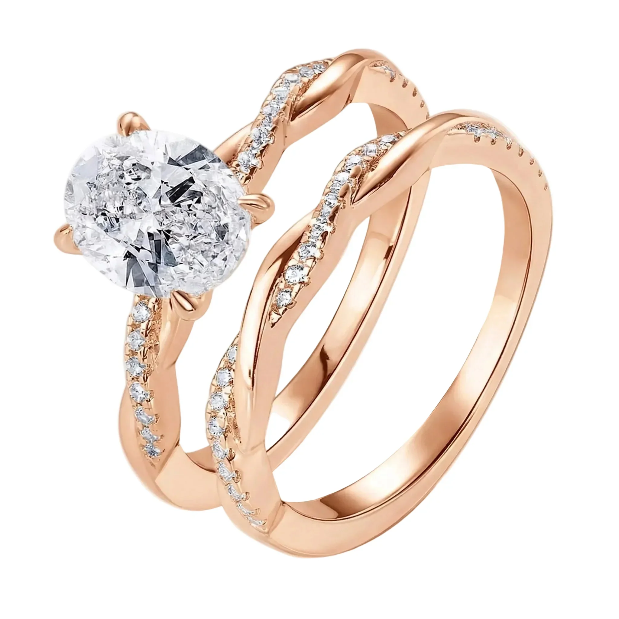 The Oval Duo Infinity – Intertwined Brilliance Bridal Set - Image 5