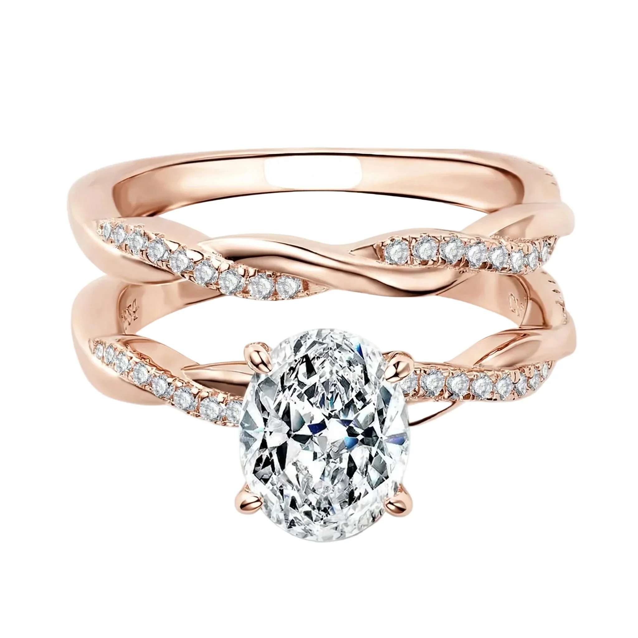 The Oval Duo Infinity – Intertwined Brilliance Bridal Set - Image 6