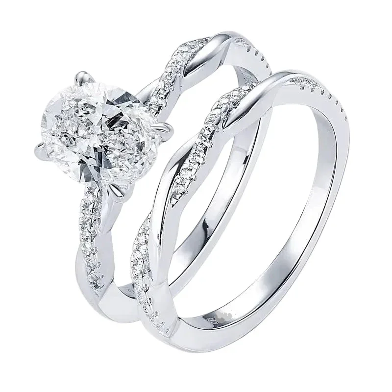 The Oval Duo Infinity – Intertwined Brilliance Bridal Set - Image 8