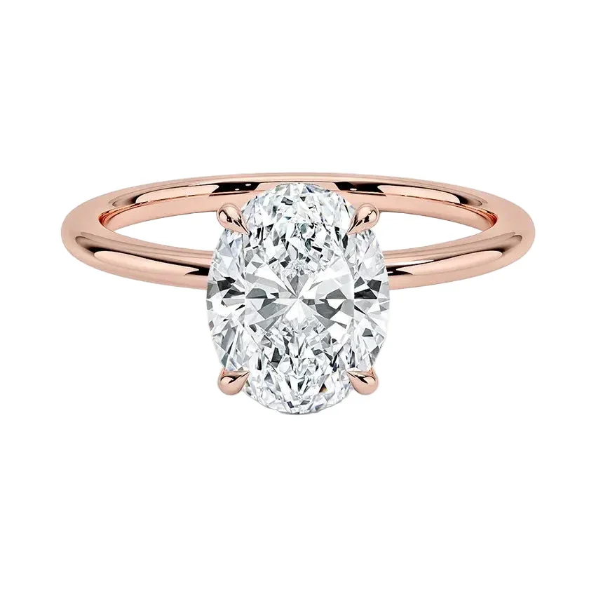 The Oval Essential – Timeless Straight Band Solitaire - Image 4