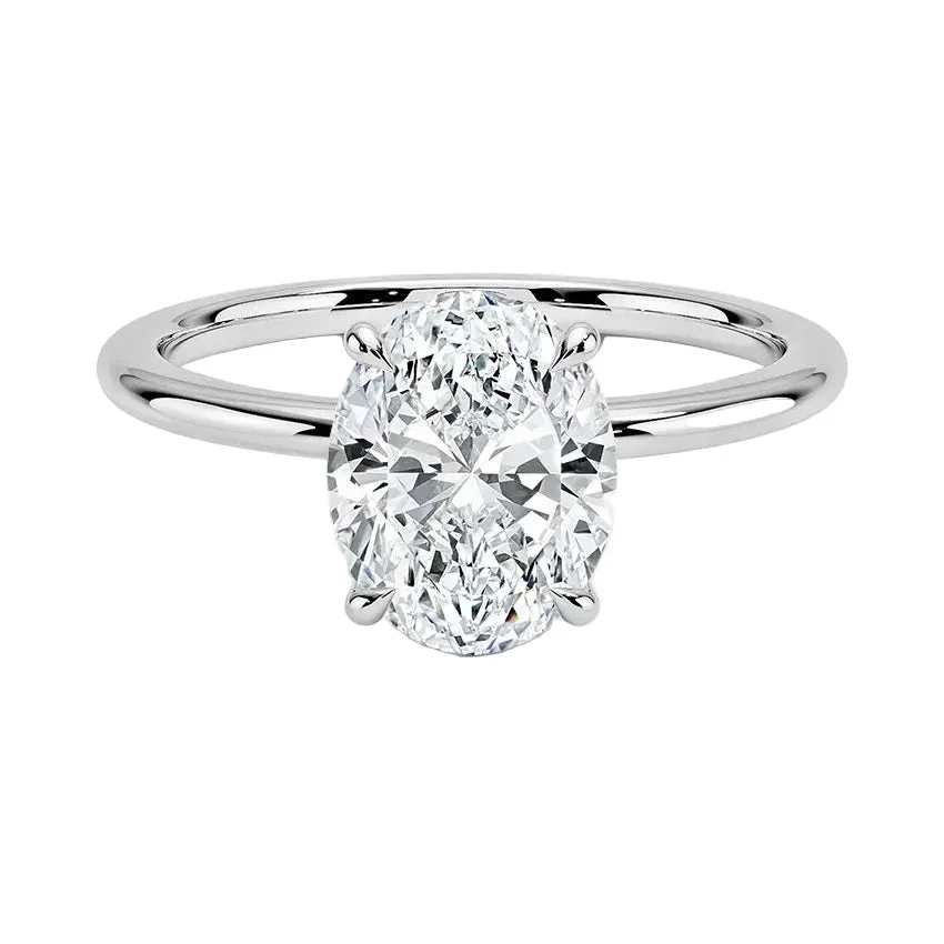 The Oval Essential – Timeless Straight Band Solitaire - Image 7