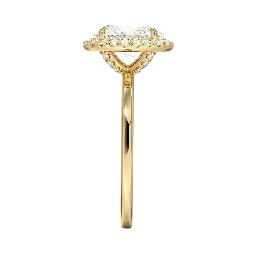 The Oval Grace – Halo Solitaire Moissanite Ring - Image 3