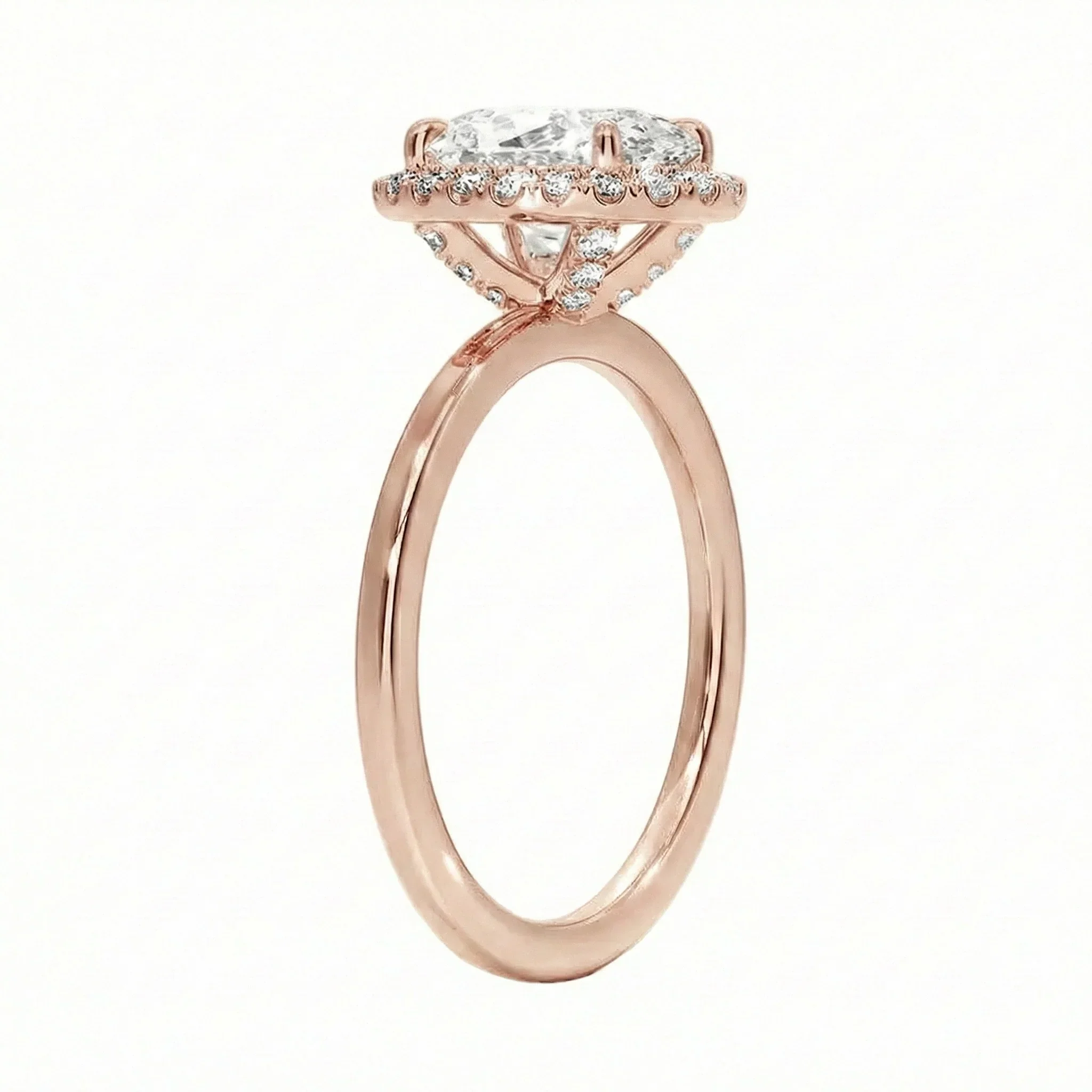 The Oval Grace – Halo Solitaire Moissanite Ring - Image 5