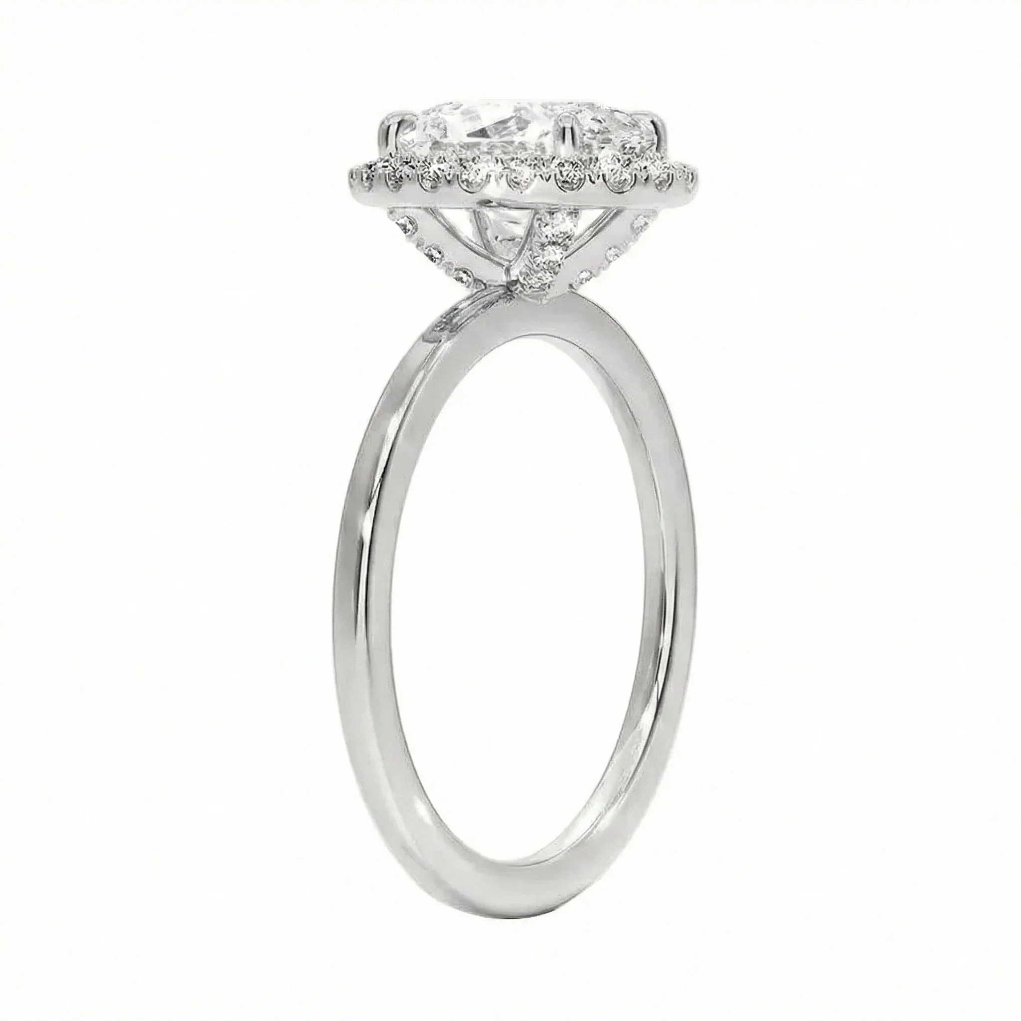 The Oval Grace – Halo Solitaire Moissanite Ring - Image 7