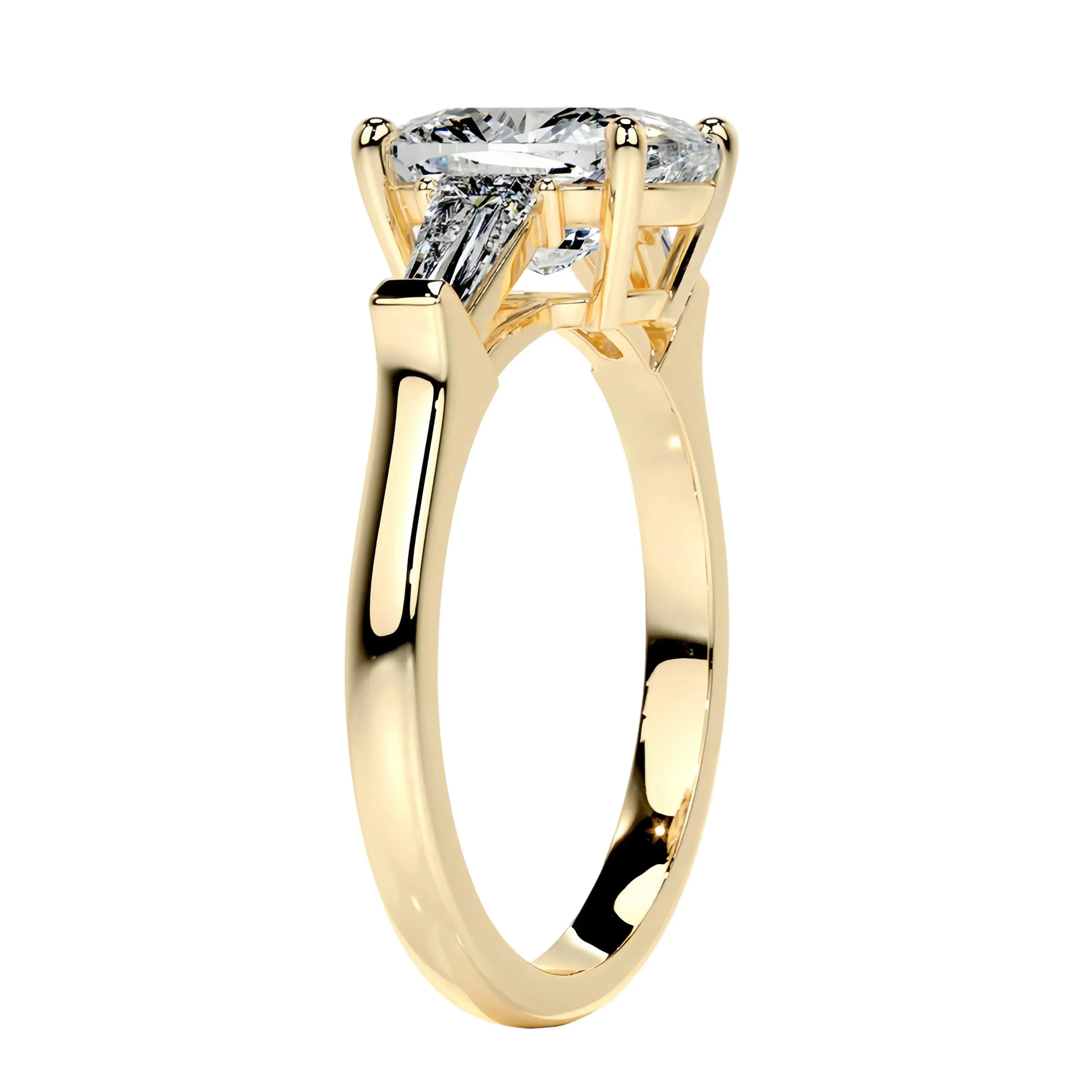 The Oval Grandeur Three-Stone – Timeless Oval Baguette Ring - Image 2