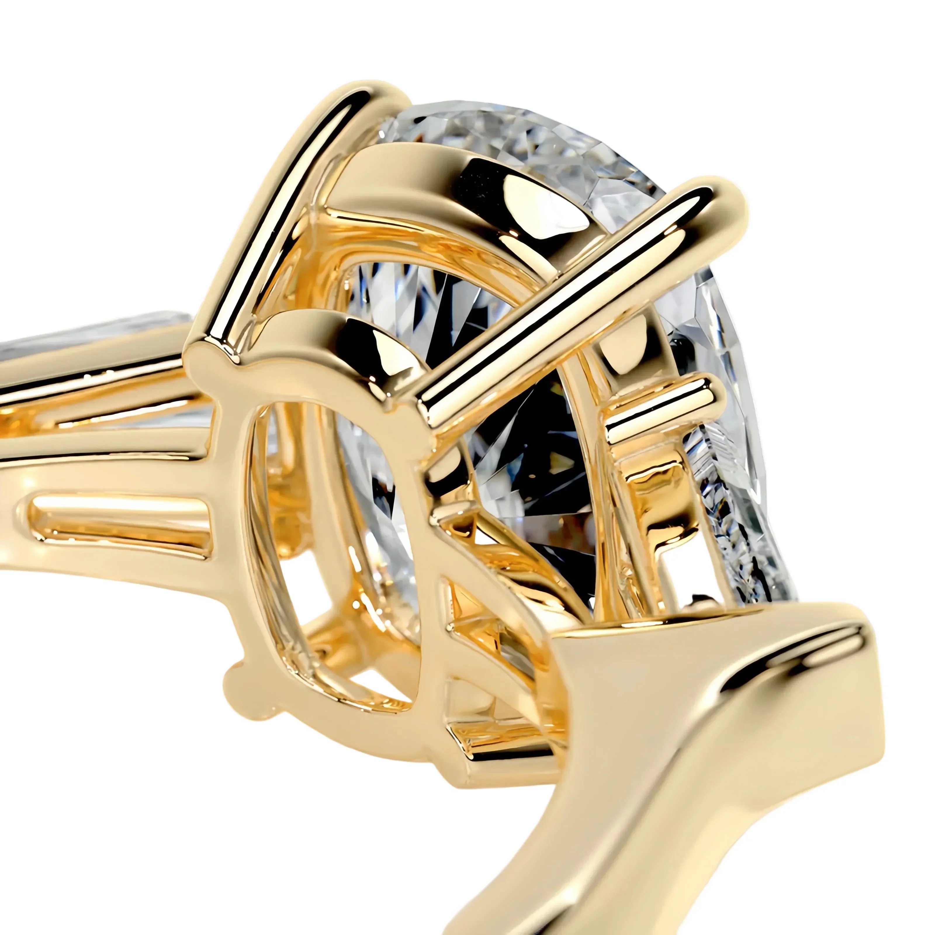 The Oval Grandeur Three-Stone – Timeless Oval Baguette Ring - Image 3