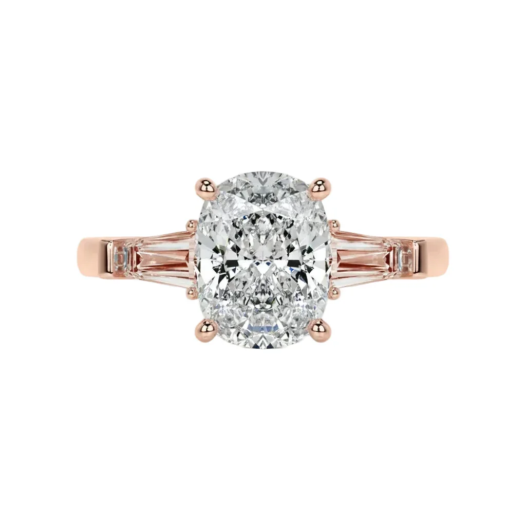 The Oval Grandeur Three-Stone – Timeless Oval Baguette Ring - Image 4